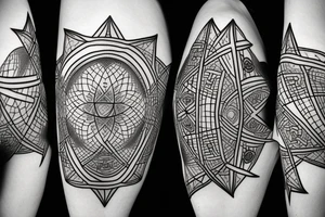 Abstract and geometrical occult themed tattoo tattoo idea
