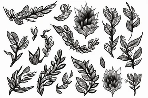 a branch dripping droplets of water tattoo idea