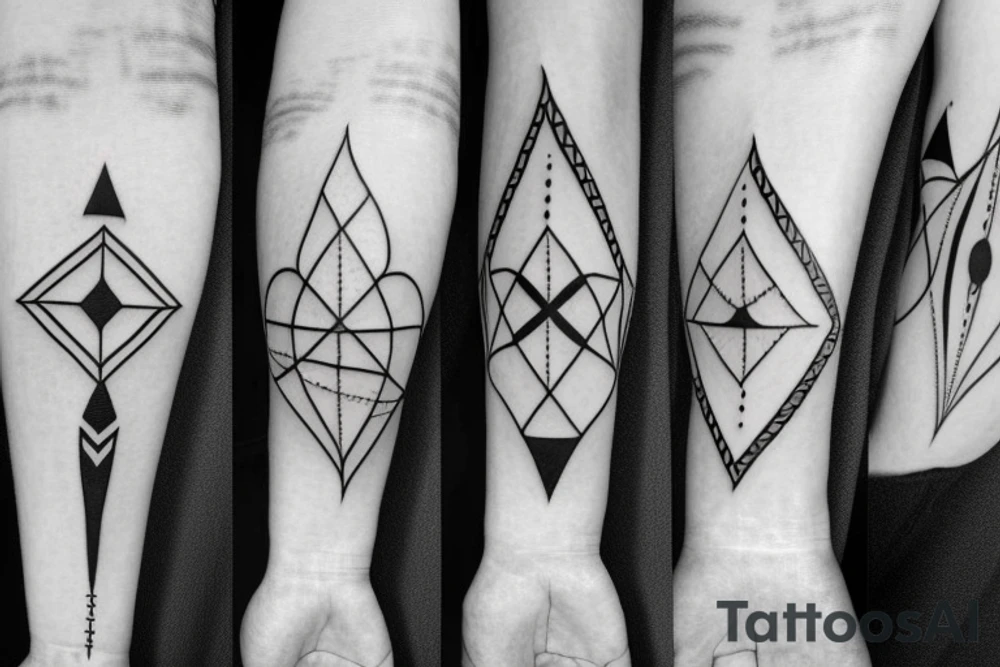 long arrow with triangles circles planets and additional arrows tattoo idea long arrow with triangles circles planets and additional arrows tattoo idea
