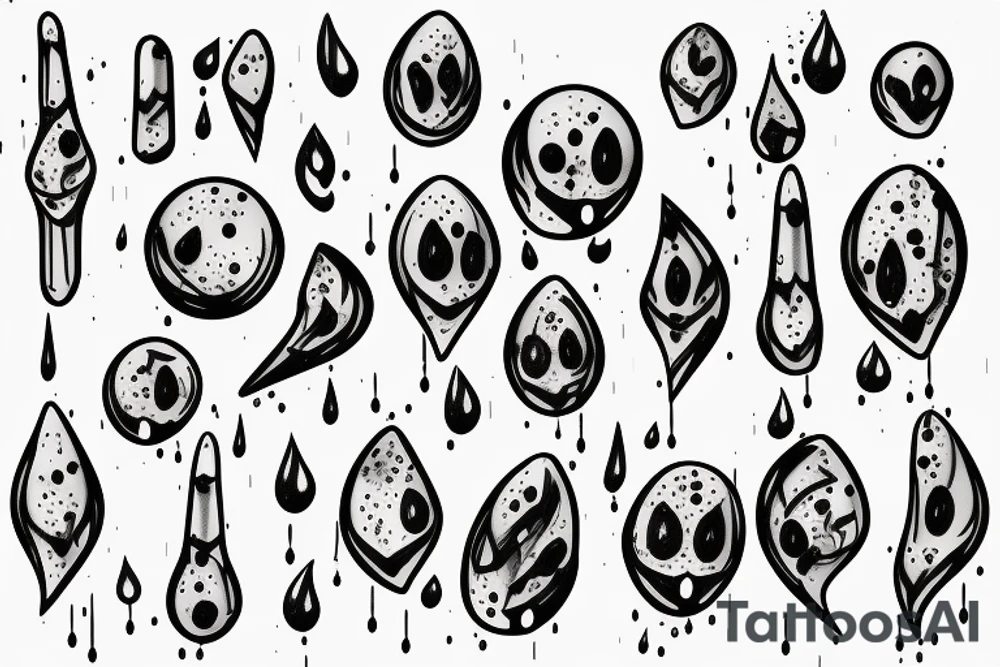 a stick dripping droplets of water tattoo idea