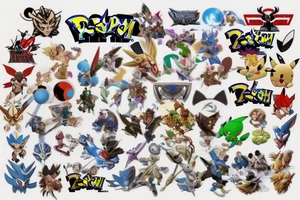 Cross between pop culture Nintendo PlayStation games. Include Pokémon, Zelda and God Of war tattoo idea