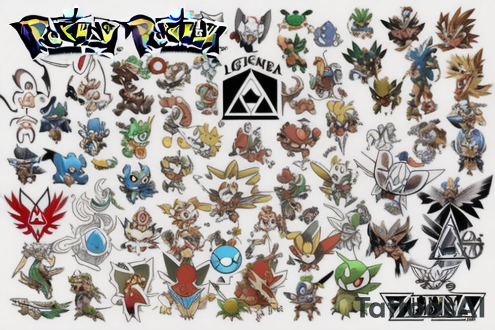 Mix Pokémon, Legend of Zelda and God of War tattoo idea