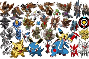 Mix Pokémon, Legend of Zelda and God of War tattoo idea