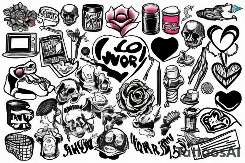 I ENJOY SHIT WORK WITH A HEARTSHAP PILE OF SHIT tattoo idea