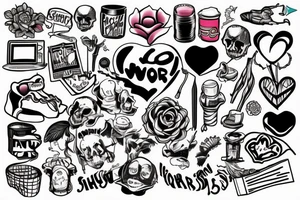 I ENJOY SHIT WORK WITH A HEARTSHAP PILE OF SHIT tattoo idea