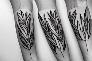 Circle around the arm made of Olive branch and ear of corn tattoo idea