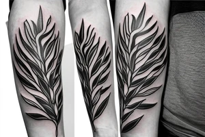 Circle around the arm made of Olive branch and ear of corn tattoo idea