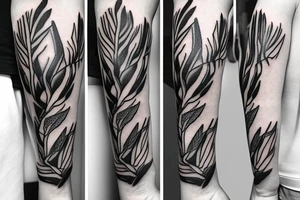 bracelet around the upper arm made of Olive branch and ear of corn tattoo idea