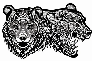 roaring bear tattoo idea