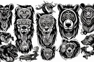 roaring bear tattoo idea