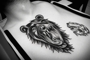 roaring bear tattoo idea