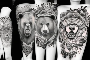 roaring bear tattoo idea