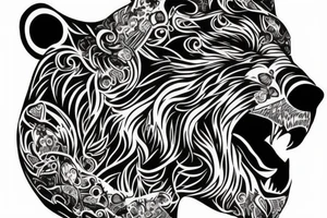 roaring bear tattoo idea