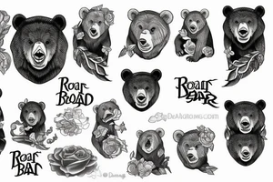 roaring bear tattoo idea