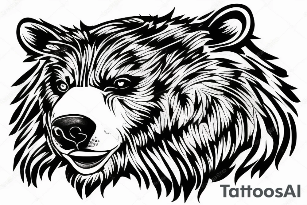 roaring bear tattoo idea