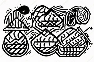 蛋炒饭, restaurant landcape in a rectangle shape. egg fried rice tattoo idea