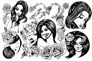 sunset and a girl tattoo idea