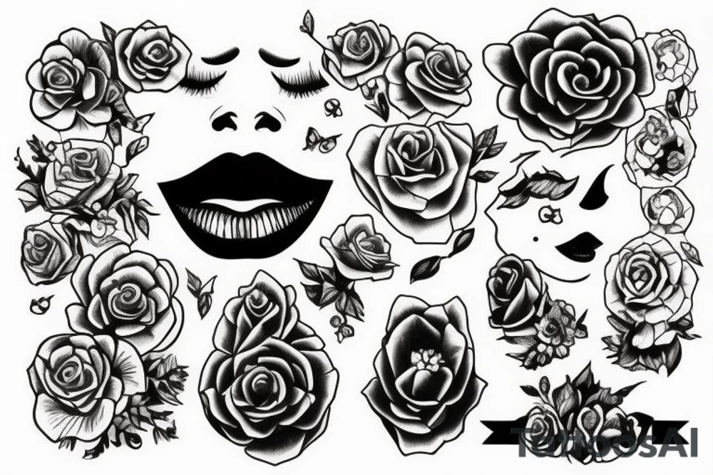 sunset and a girl tattoo idea