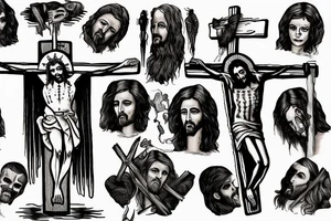 Jesus crucified with blood tattoo idea