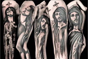 Jesus crucified with blood tattoo idea