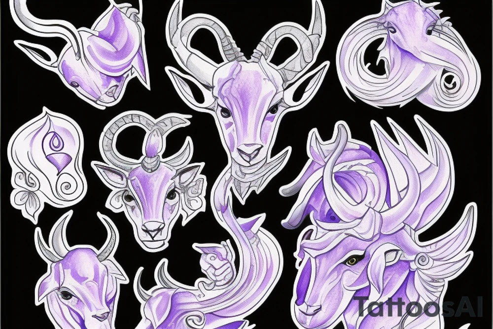 Lavender capricorn tattoo idea