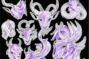 Lavender capricorn tattoo idea