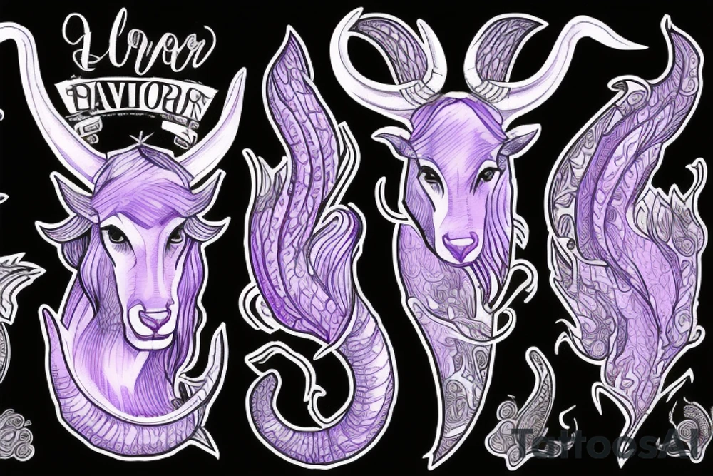 Lavender capricorn tattoo idea