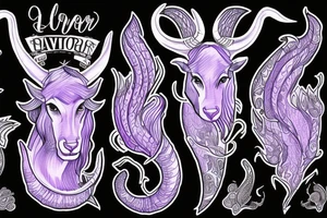 Lavender capricorn tattoo idea