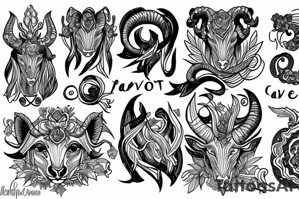 Lavender capricorn tattoo idea