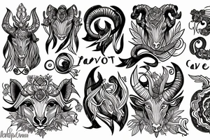 Lavender capricorn tattoo idea