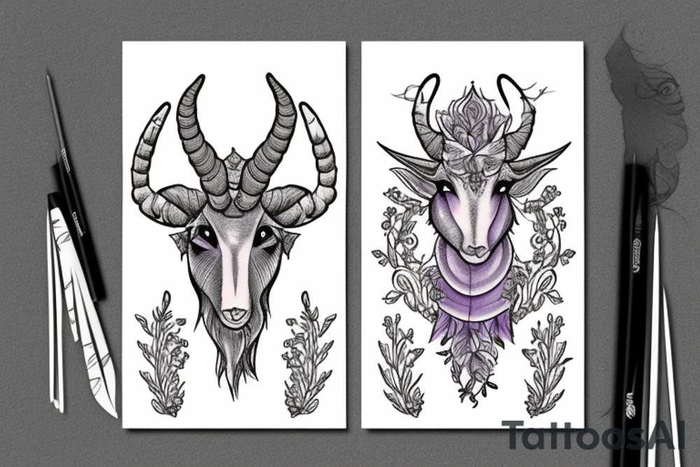 Lavender capricorn tattoo idea