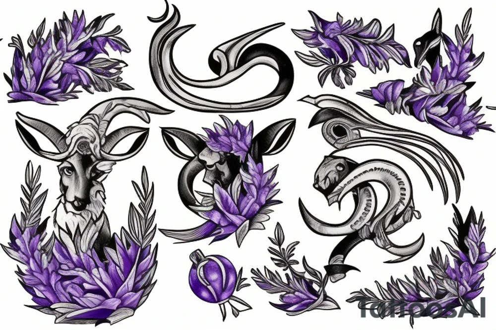 Lavender, capricorn tattoo idea