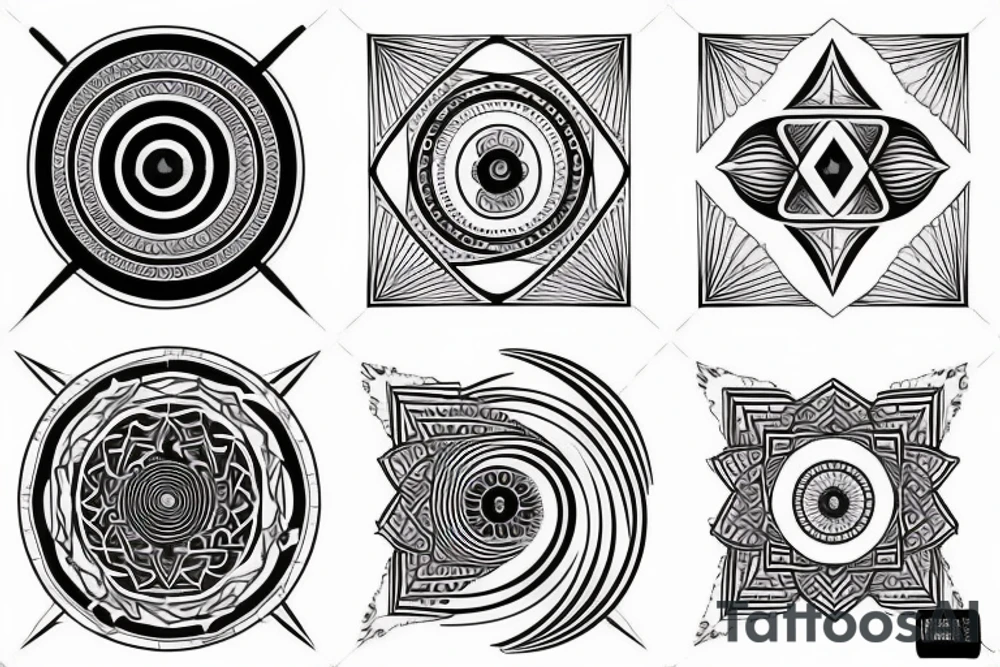 geometrical yin and yang tattoo idea