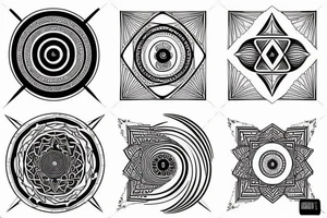 geometrical yin and yang tattoo idea