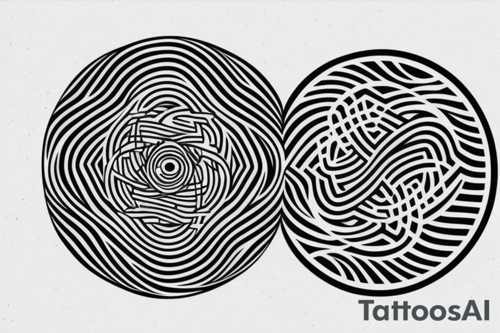 geometrical yin and yang tattoo idea