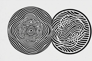 geometrical yin and yang tattoo idea