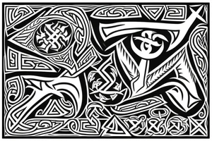 Viking rune tattoo with ravens and Vegvisir tattoo idea