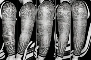 Viking tattoo on arm with runes and tree of life tattoo idea