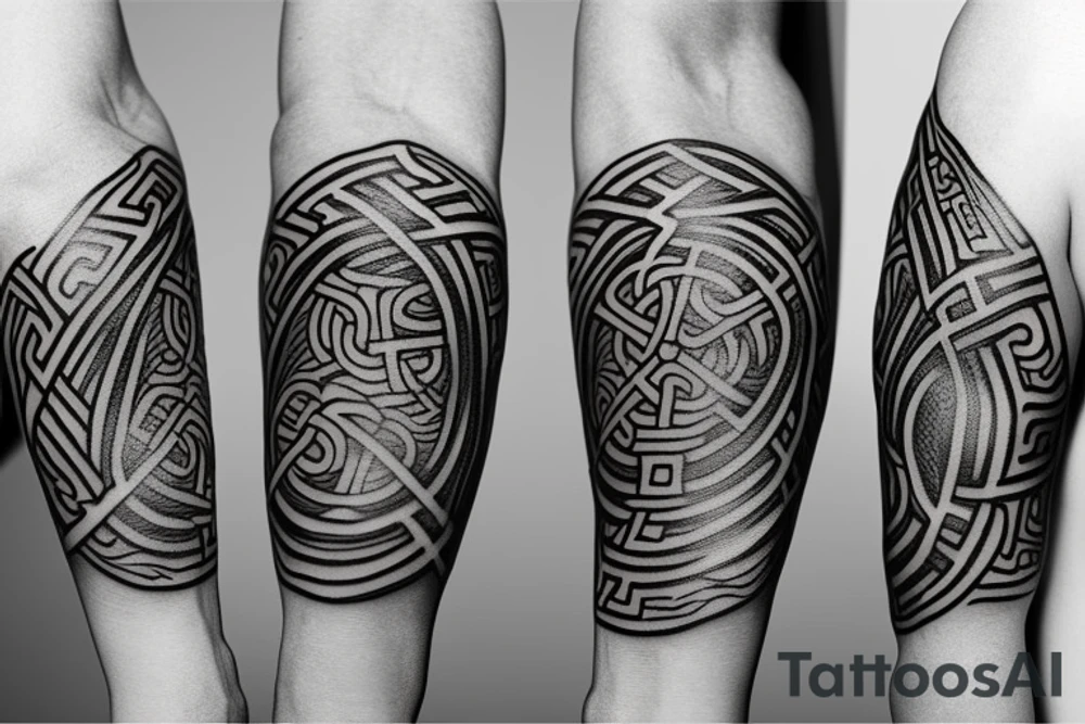 Viking tattoo on arm with runes and tree of life tattoo idea