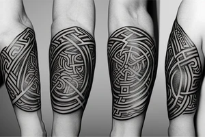 Viking tattoo on arm with runes and tree of life tattoo idea