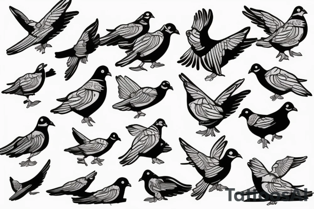 Pigeon on a skateboard tattoo idea