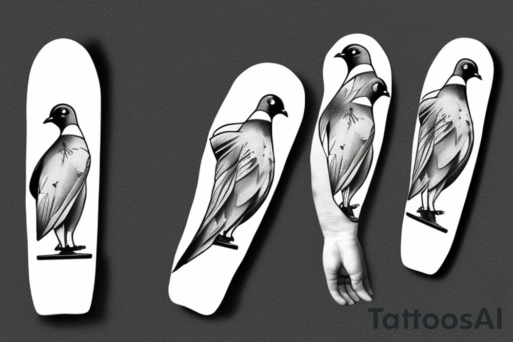 Pigeon on a skateboard tattoo idea