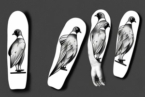 Pigeon on a skateboard tattoo idea