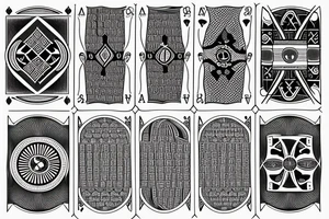 draw a minimalistic tattoo desgin of two playing cards tattoo idea
