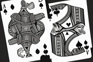 draw a tattoo desgin of two playing cards tattoo idea