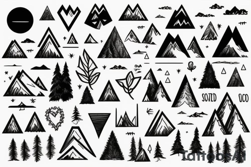 mountain with forest tattoo idea