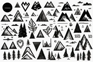 mountain with forest tattoo idea