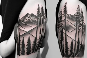 mountain road tattoo with a backpack tattoo idea