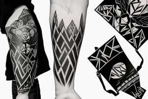mountain road tattoo with a backpack tattoo idea