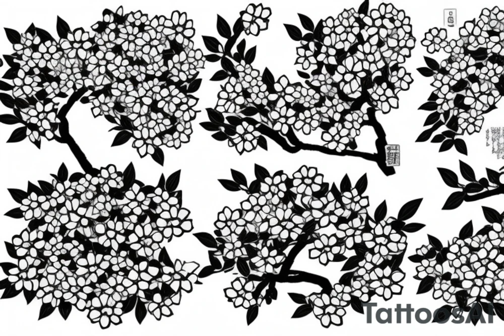Japanese blossom tree. Left side blooming, right side death tattoo idea